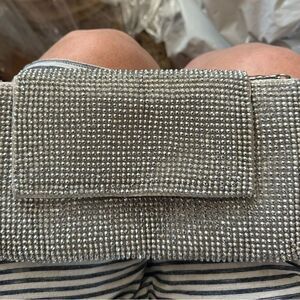 INC International Concepts Silver Crystal Evening Clutch